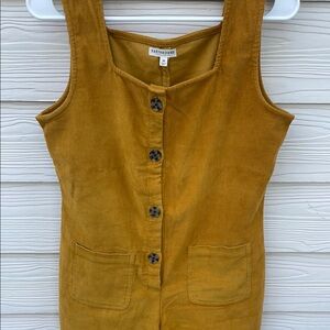 EARTHBOUND Golden Corduroy Sleeveless Jumpsuit